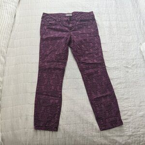 Free People Magenta Purple Textured Skinny Jeans
